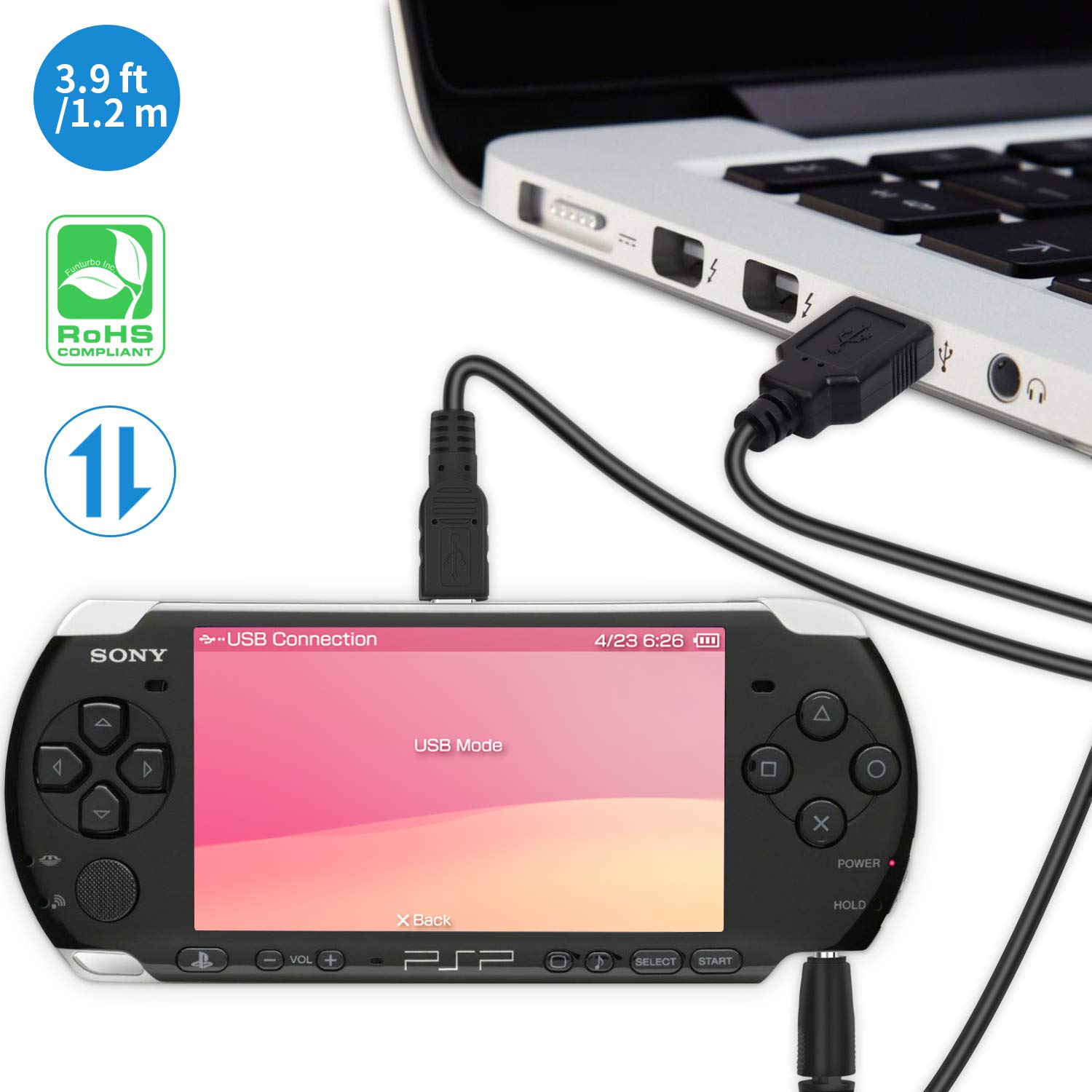 Paquete de cargador PSP, 1 paquete de cargador y 2 cables de carga  compatibles con Sony PSP-110 PSP-1001 PSP 1000 / PSP Slim & Lite 2000 / PSP  3000 repuesto : Videojuegos 